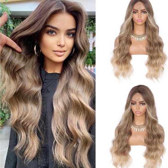 Lace front ash blonde ombré wig main image 5
